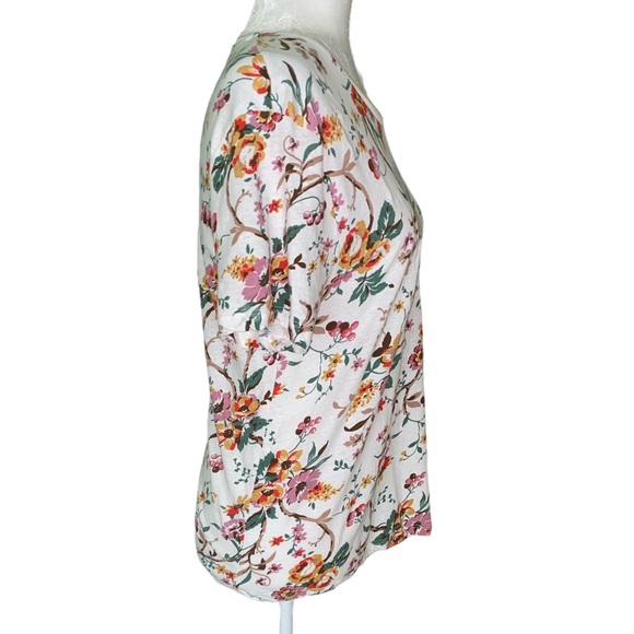 Pablo Paris Teony Floral Cotton Linen Short Sleeve Tee - 3 - L - Picture 7 of 16